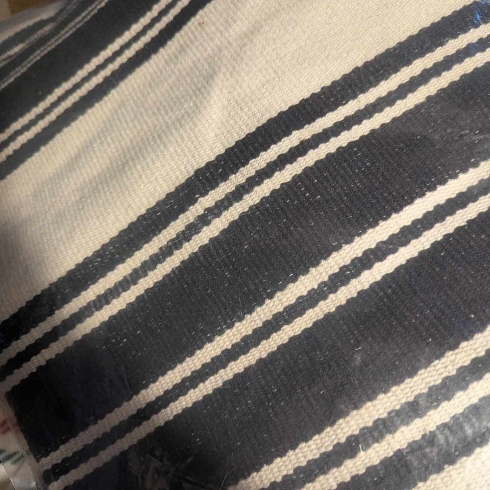 Awning Stripe Dehurrie Pillow Cover Black And White Stripe Pottery Barn